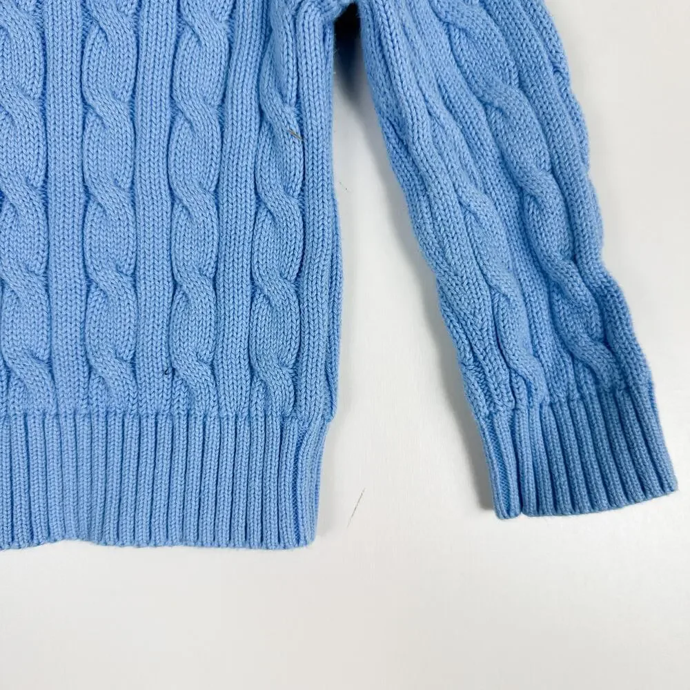 Ralph Lauren Girls Cable Knit Sweater Blue - 12-18 18 Months